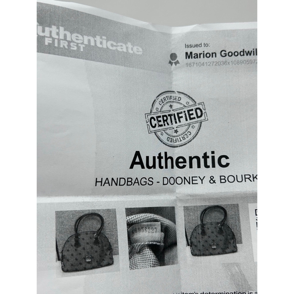 Dooney & Bourke Gray Monogram Canvas Leather Dome Satchel Bag Large - Picture 16 of 16